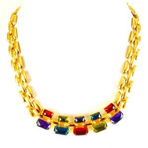 Vintage Goldtone Panther Design Choker Necklace